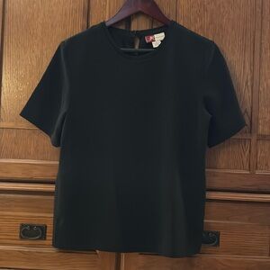 EUC JM Collection Short Sleeve Round Neck Keyhole Back Shell Blouse Layering